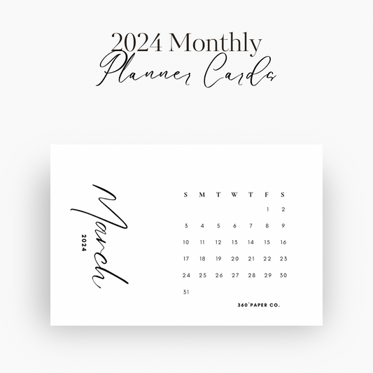 2024 Monthly Planner cards